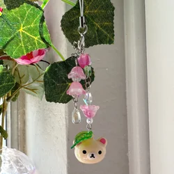 handmade Y2k Rilakkuma keychain Korilakkuma phone charm tulip dreams phone strap kawaii keychain