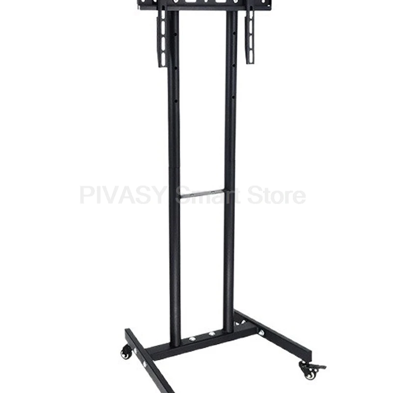 32-55インチユニバーサルフロアスタンドモバイルテレビスタンド高さ調節可能なローリングカートロック可能なホイール付き家庭用安全落下防止