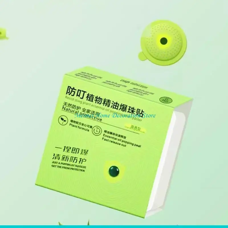 H7BF Plant Derived Essential Oil Mosquitoes Repelling Beads Patches Gentle On Sensitive Skin Great For Outdoor Camping Hiking