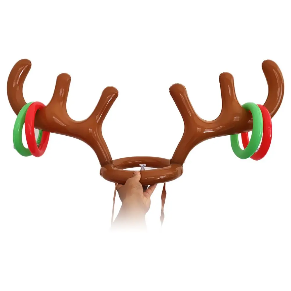 Bricolage jeu de noël noël enfants cadeau jouets gonflables anneau lancer Santa drôle renne bois chapeau