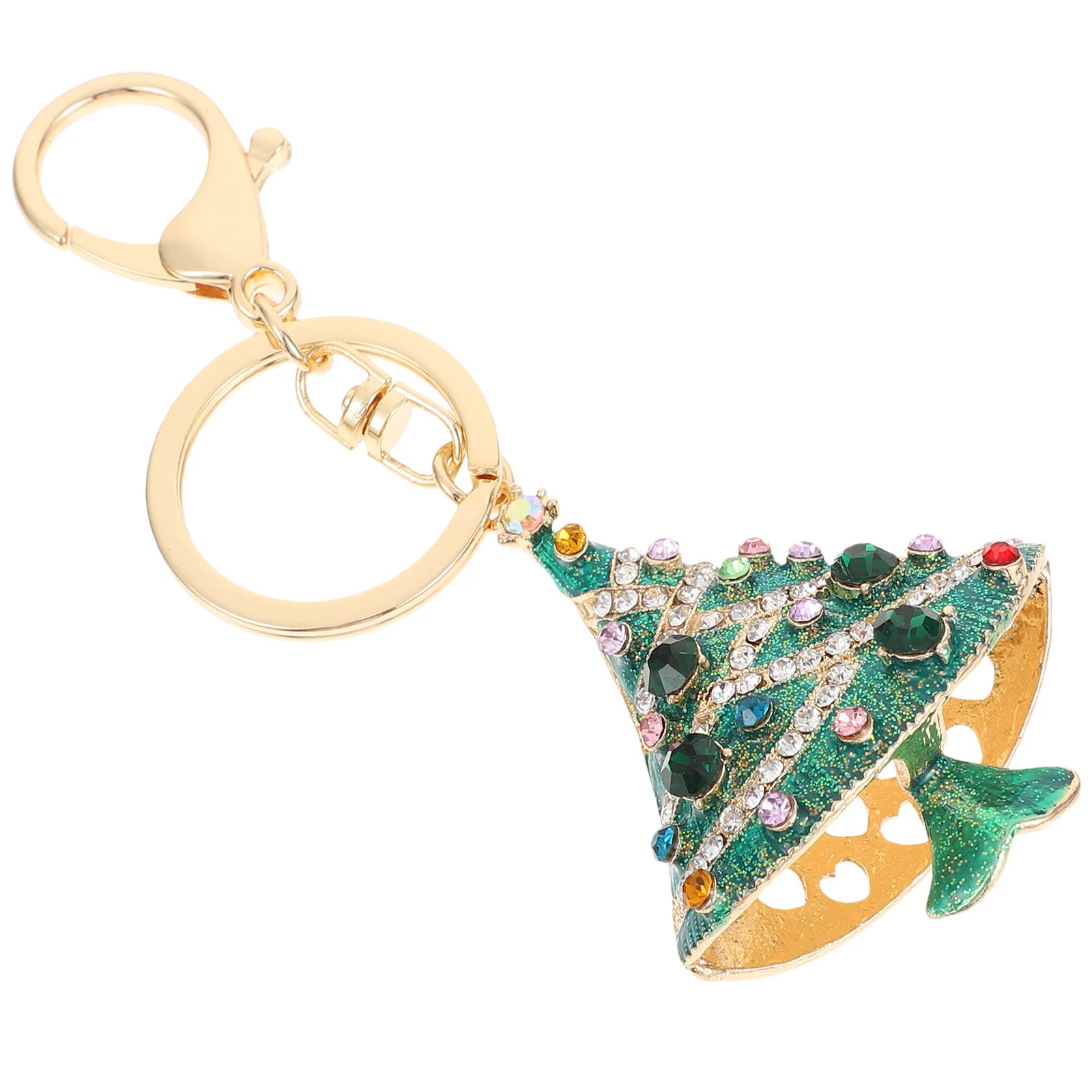 1 قطعة شجرة عيد الميلاد الماس مفتاح قلادة الزخرفية حلقة رئيسية عيد الميلاد معلقة حلية حقيبة قلادة الإبداعية حقيبة الديكور هدية #4