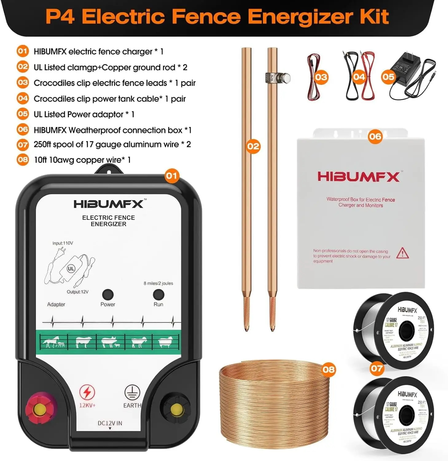 Livestock and Dog Containment, Electric Fence Energizer, Prevent Wild Animals Intruding