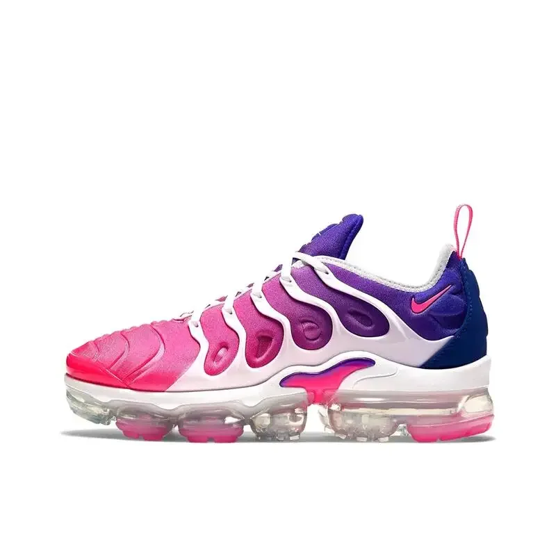 Женская цельнорозовая универсальная спортивная обувь Nike Air VaporMax Plus на воздушной подушке с мягкой эластичной износостойкой плотной дышащей спортивной обувью