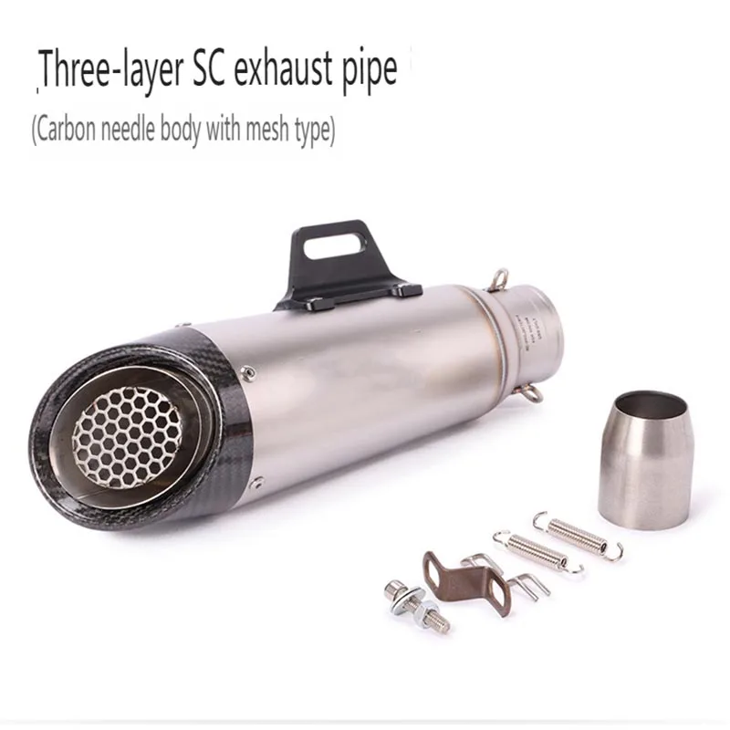 

Motorcycle Carbon fiber+Stainless steel Exhaust Pipe for Ninja Z250 300ZX10MT0709R25R3R6 S C Triple-Layer Exhaust System