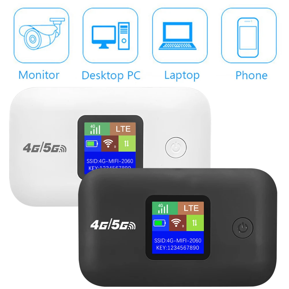 4G/5G 모바일 와이파이 라우터 150Mbps 4G LTE 무선 라우터 3000mA 휴대용 포켓 MiFi 모뎀 모바일 와이파이 핫스팟 (SIM 카드 슬롯 포함)