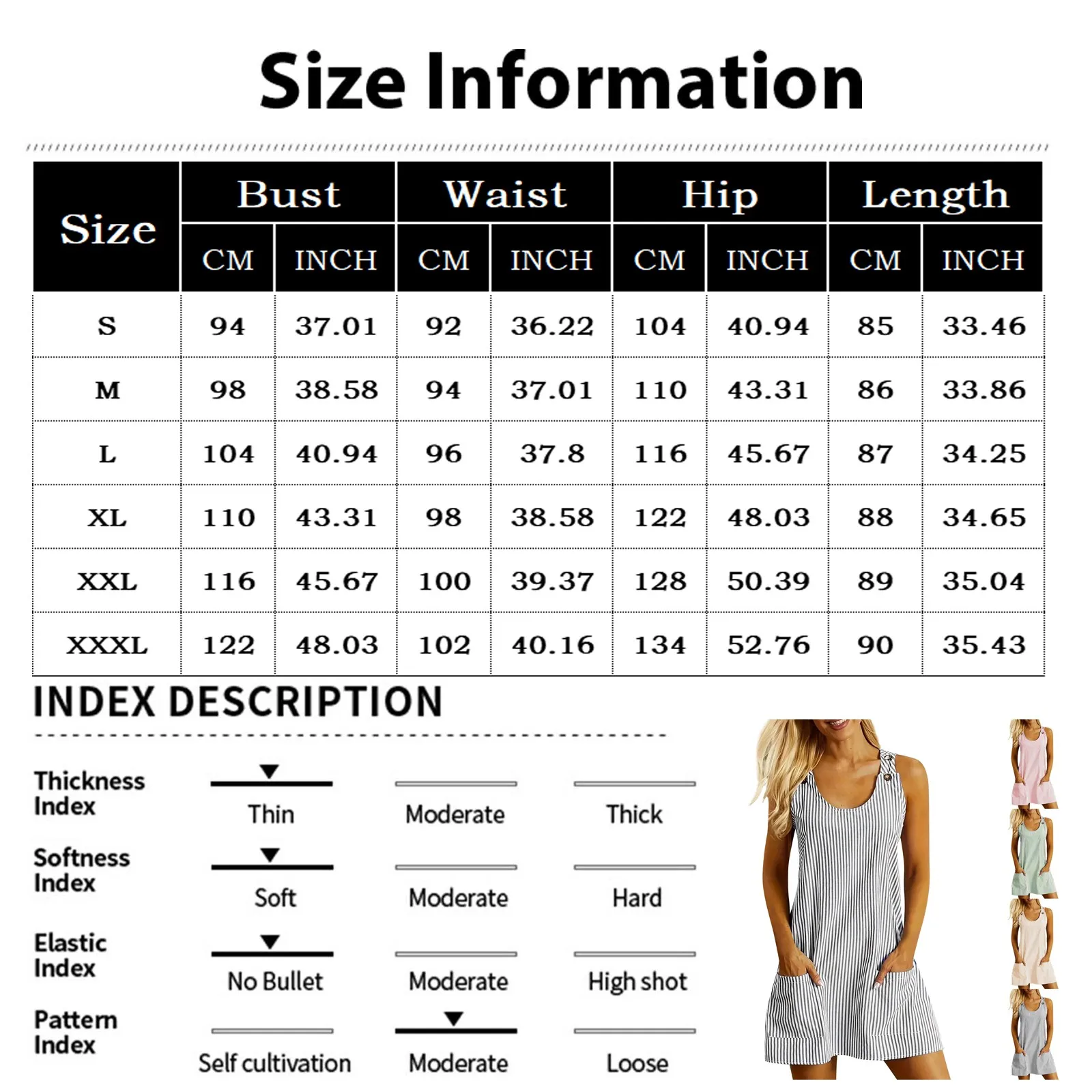 Summer Fashion Stripped Patchwork Commuting U-Neck Sleeveless Pockets Back Button Casual Straight Slimming Mini Dress For Women image 6