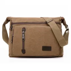 Canvas Shoulder Bag Bottle Men Women Casual Simple Fashion Retro Crossbody Cross Square Multi Layered