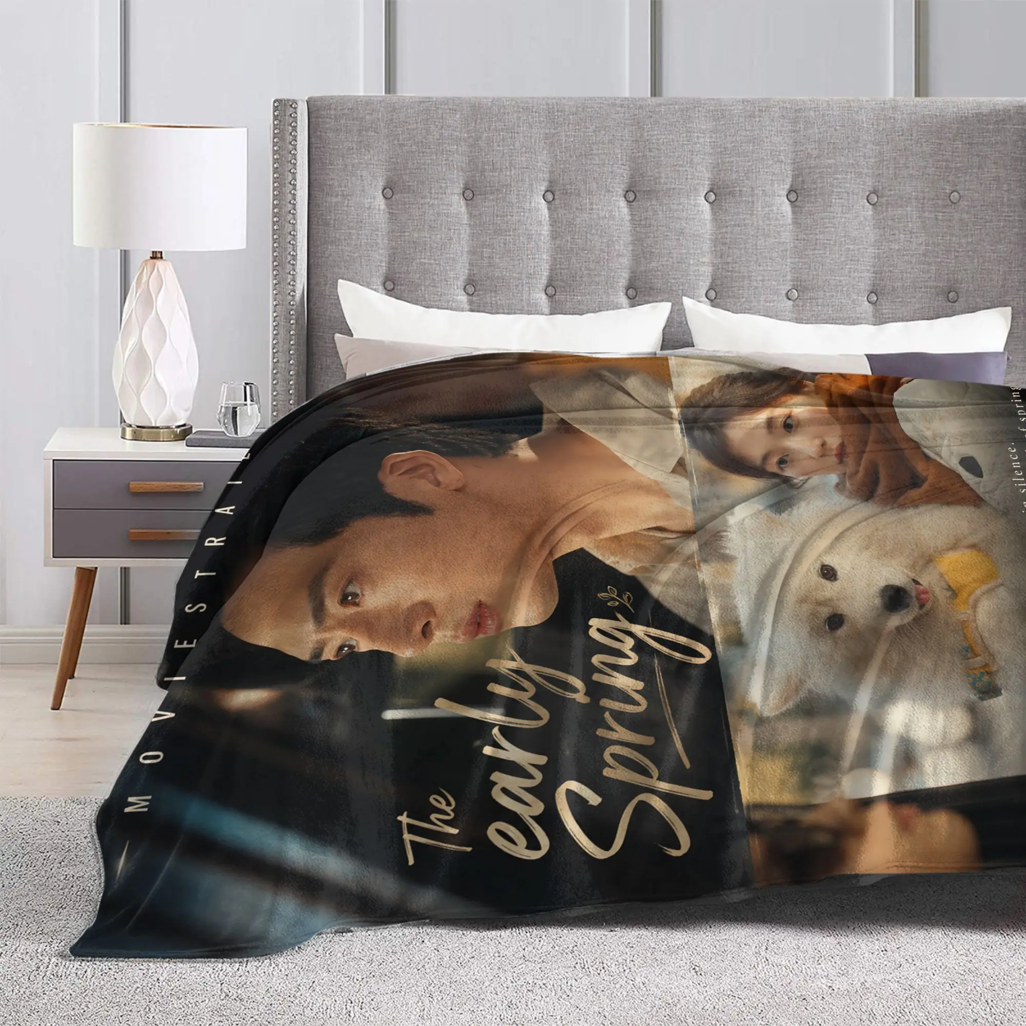 The Early Spring Flannel Blanket Autumn  Super Warm Bedding Throws for Kids Couch Chair Graphic Bedspread Sofa Bed Cover