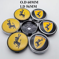 4pcs 60mm ( 56mm i.d) Donkey Logo Emblem Car Wheel Center Caps Rim Hubcaps Cover Styling Accessories for Ferrari Badge Replace