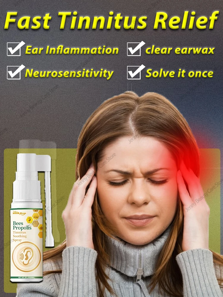 Propolis ear spray tinnitus portable earmuffs treatment relief earwax ear itching ear drops cleaner