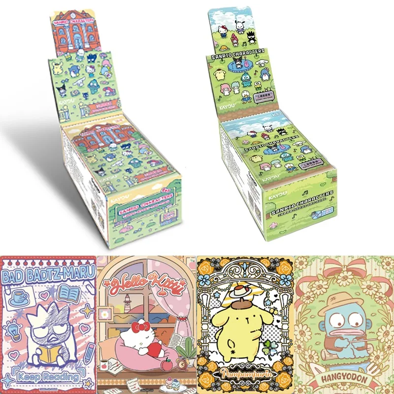 

Kayou Official Sanrio Characters Trading Cards Booster Box - Cute Hello Kitty Pompompurin Hangyodon Bad Badtz-Maru Holo Foil