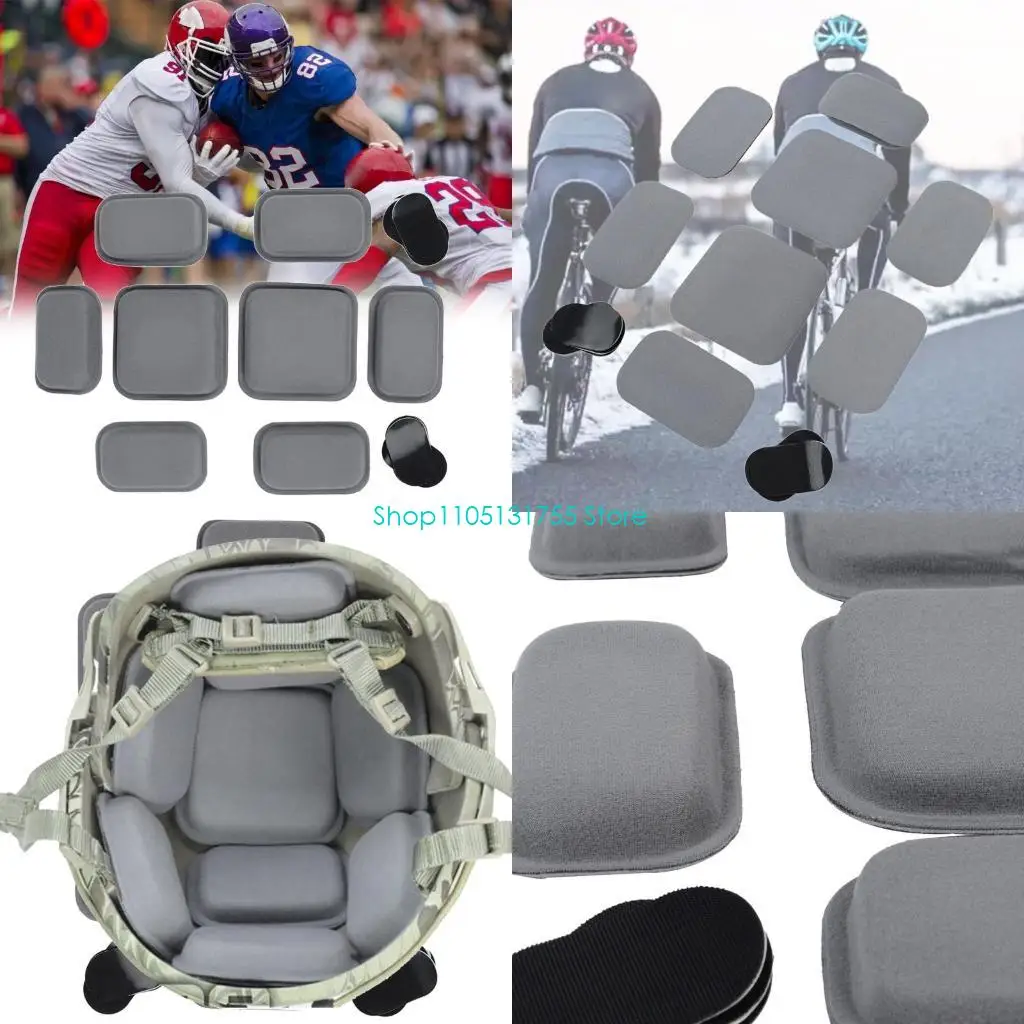8Pcs Headgear Liner Light Weight Breathable Headgear Padding for Motorcycle Cycyling Headgear Accessories