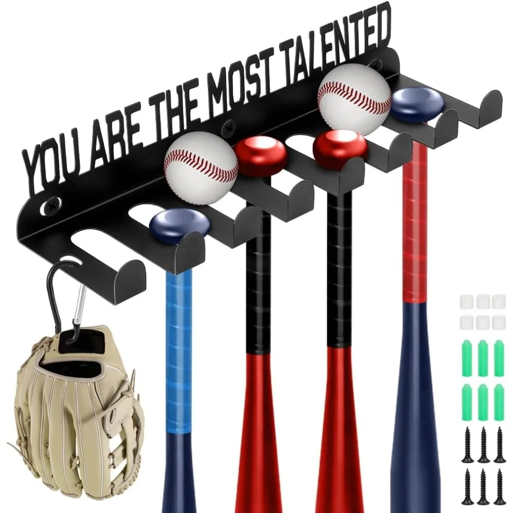 Wall Mount Baseball Bat Holder Iron Baseball Softball Bats Organizer Bat Rack