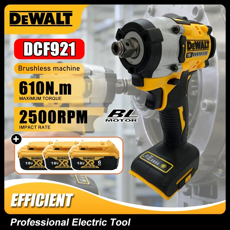 

Аккумуляторный ударный гайковерт DEWALT DCF921 1/2 дюйма с регулируемой скоростью, для аккумуляторов 18В