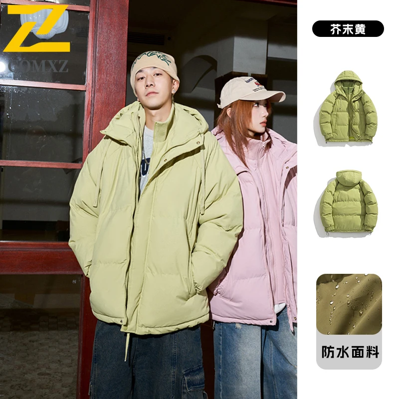 

Academy Harajuku Parka Men's Women Winter 2025 Thick Waterproof Cotton Padded Jacket Puffer Ski Cold-proof Hooded Padding Coat