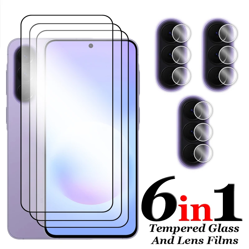 6in1 For Samsung Galaxy Quantum7 Glass For Quantum 5 6 7 Tempered Glass 2.5D Full Cover Glue Screen Protector For Quantum7 Film