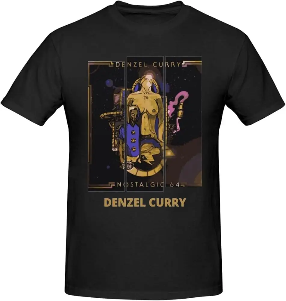 Denzel Music Curry Shirt for Man Fashion Soft Breathable Cotton Short Sleeve T-Shirts Classics Casual Crew Neck Tees Black