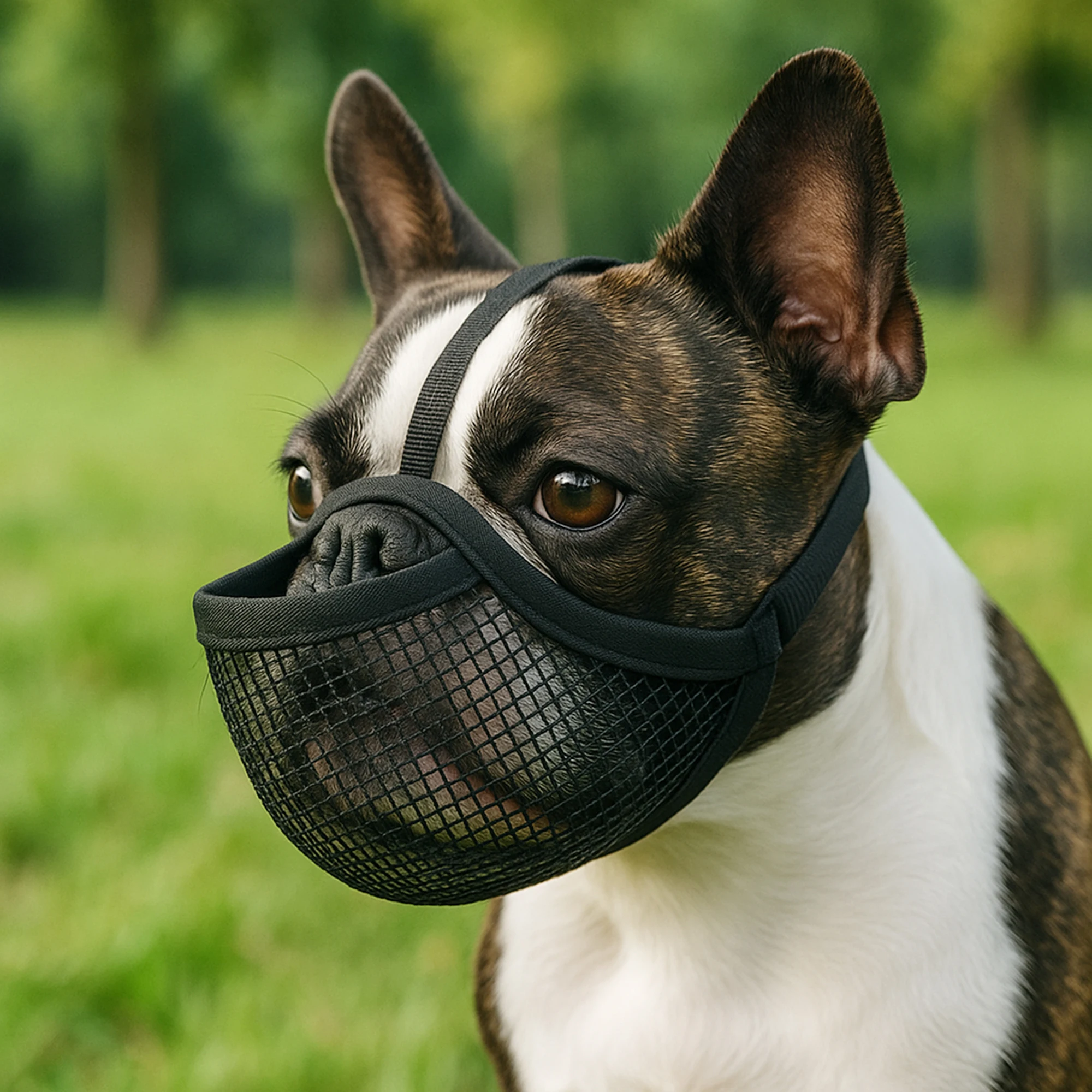 Dog Muzzle Short Nosed Dog Go Out Walking  Dog Anti Bite Prevent Accidental Ingestion Facemask Mesh Breathable Adjustable