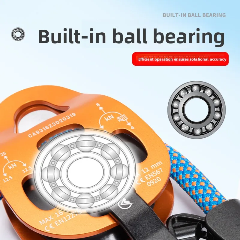 Kanle Self-locking Pulley System with Hook, Labor-saving Lifting Ascender for AC Outdoor Unit Installation & Removal