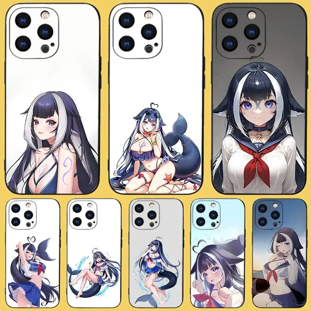 حافظة هاتف S-Shylily Vshojo Vtuber لهاتف iPhone 17,16,15,14,13,12,11,Pro,Max,Plus,X,XS,SE4,E,Mini,Soft Black Case