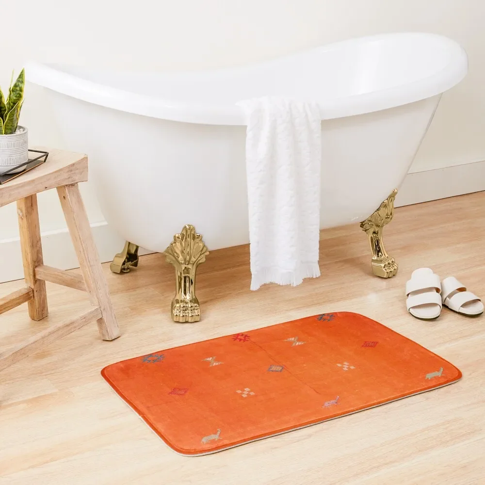 A1 - Traditional Anthropologie Moroccan orange Artwork. Bath Mat Bathroom Foot Carpet For Bathroom Anti-Slip Shower Mat