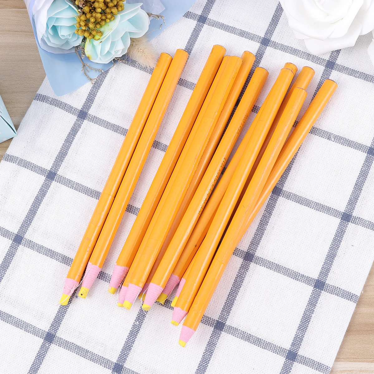 

12pcs Peel-Off Pencil Marker For Ceramic Peel-Off Grease Pencil Glass Cloth Art Supplies Easy Remove Green