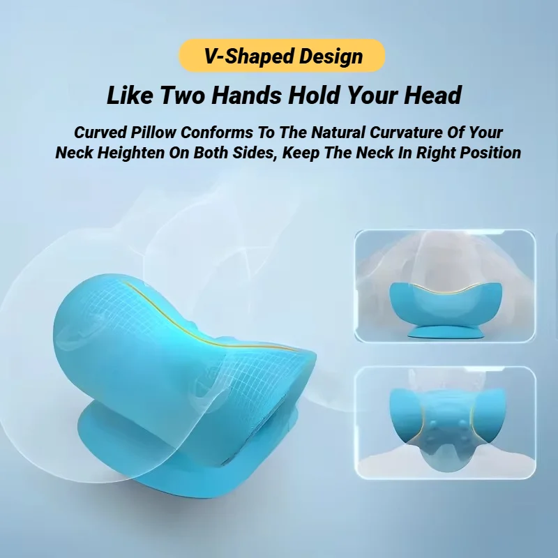 Neck Shoulder Stretcher Relaxer Cervical Spine Stretch Muscle Relaxation Traction Device Massage Pillow Correction Chiropractic - view 4