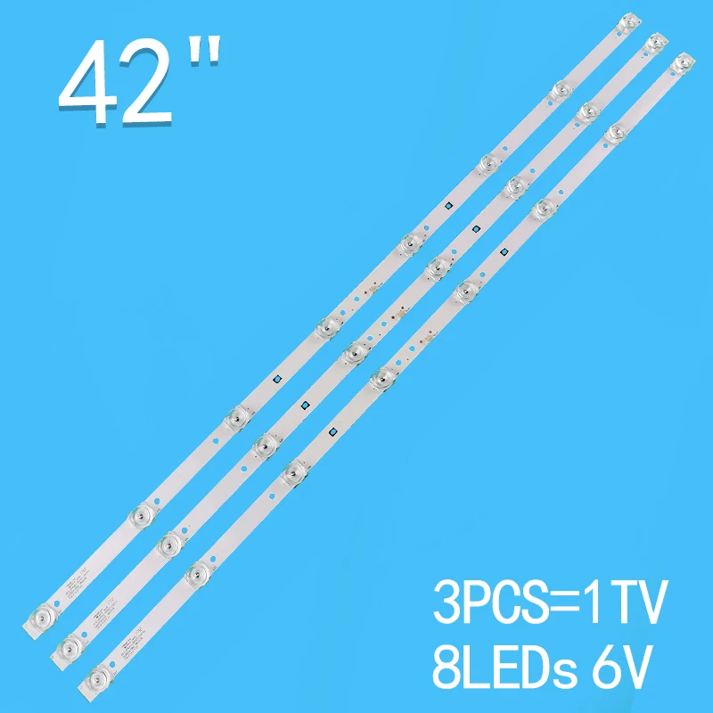 MCPCB JS-D-JP42EC-082EC 70310, tcl 42 인치 LCDTV 백라이트 스트립, JS-D-JP42EU-082EC 70310, E42EP, K1000 용, LED 8 개, 6V, 730mm, 3 개 = 1 세트