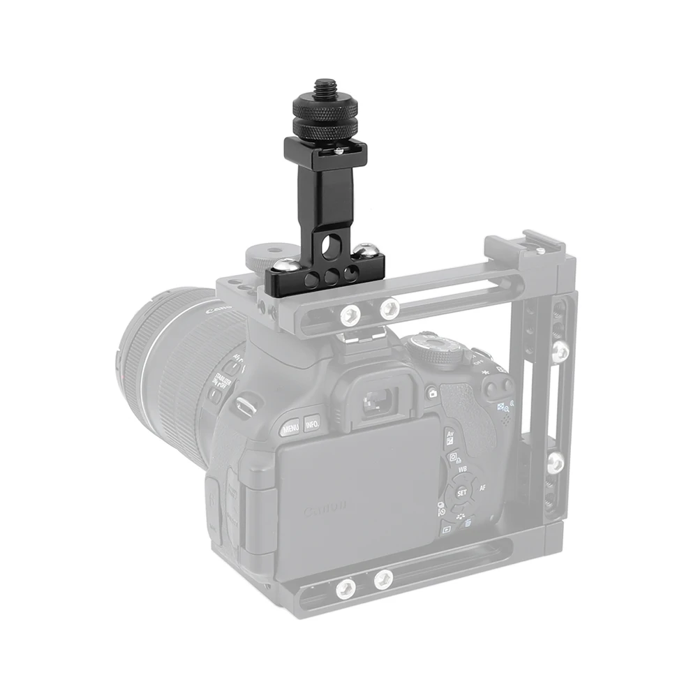 HDRIG Camera 1/4" & 3/8" Cold Shoe Mount With 1/4" Thread Holes Support Holder Lock Nuts For Camera Cage