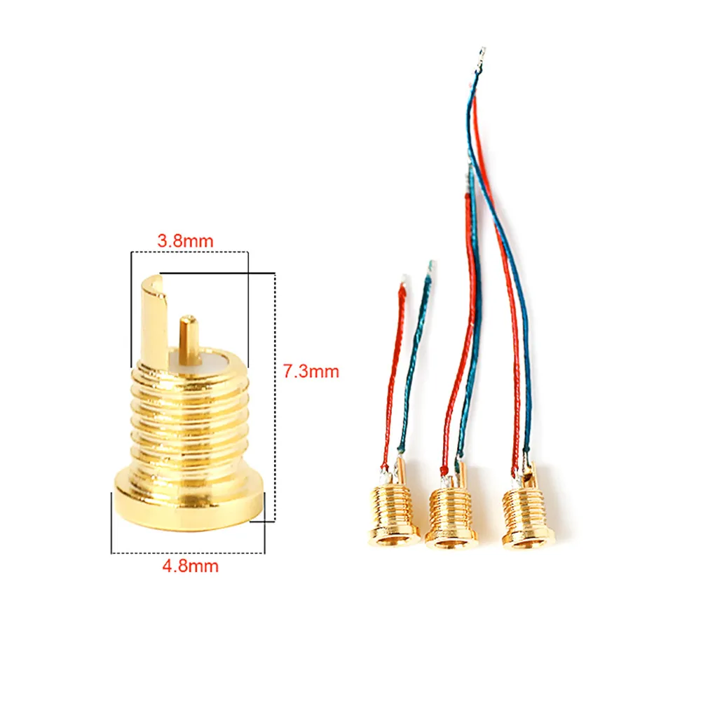1Pair MMCX Pin Connetor Socket Nut Custom Made Universal Female Pure copper Gold Plated Built-in Hreaded