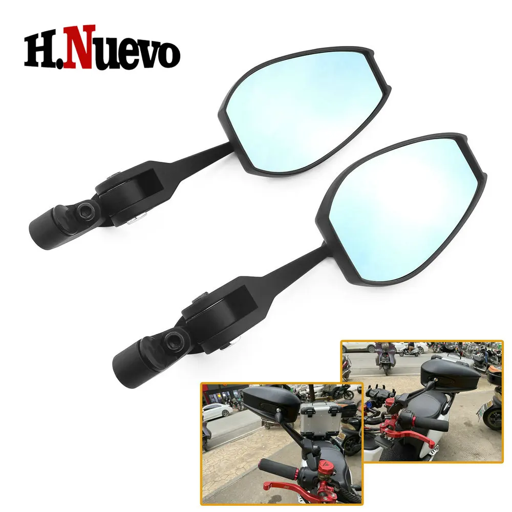 Motorcycle Universal Handlebar Bar Aluminum 360 degree Side Mirrors End Rear View Mirror accessories 1 Pair 7/8