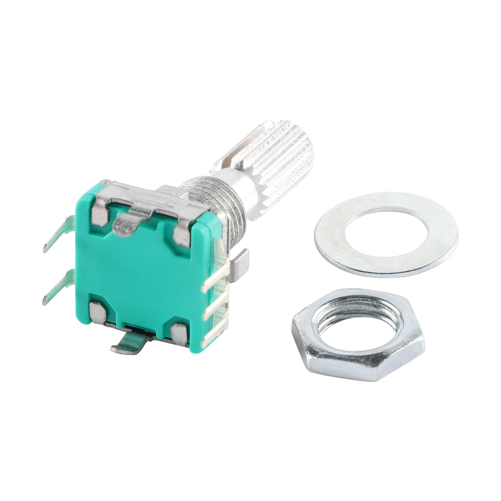 5PCS/Lot EC11 Rotary Encoder 15mm 20mm Plum Blossom Shaft D Half Shaft with Switch Digital Potentiometer 20 Bit Pulse