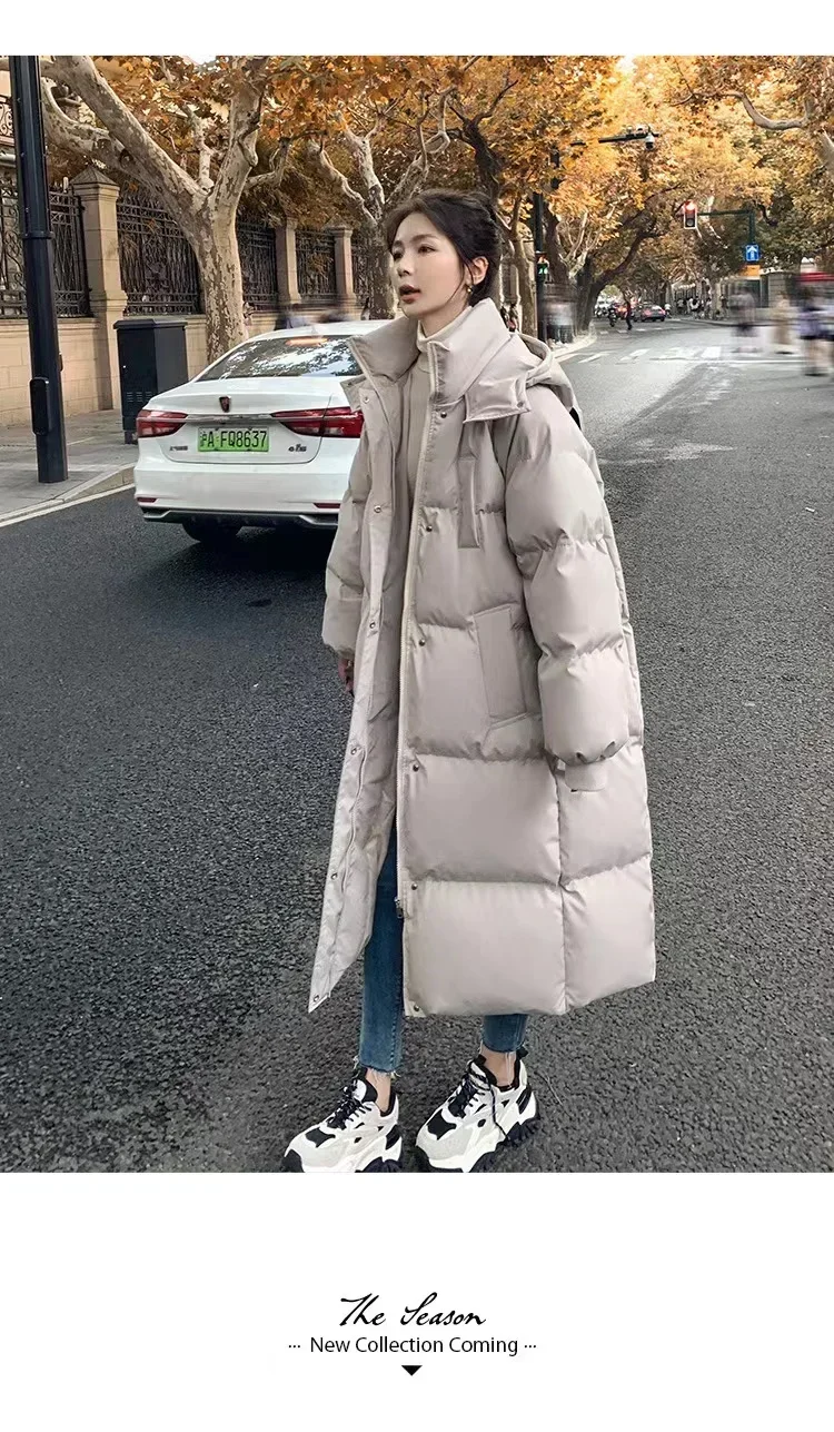 zjaiss 2026 Winter New Down Coats Long-style Cotton Dress Korean Version Large Size Korean Fashion Jackets Heat Parka Feminina