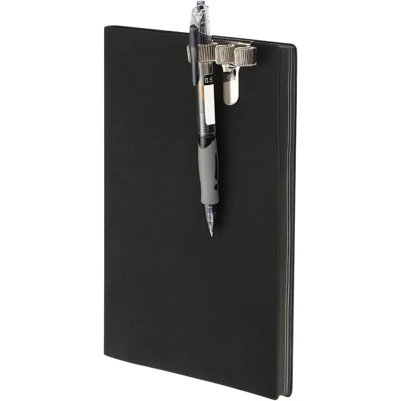 Pen Holder Clips, Metal Portable Triple Spring Loop Pencil Organizer for Office Business Pocket Notebook Clipboard, Silver