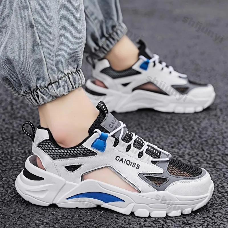 Couple Sports Sandals Summer Outdoor Fashion Lace Up Women Casual Shoes Breathable Comfortable Mesh Anti Slip Men's Beach Shoes