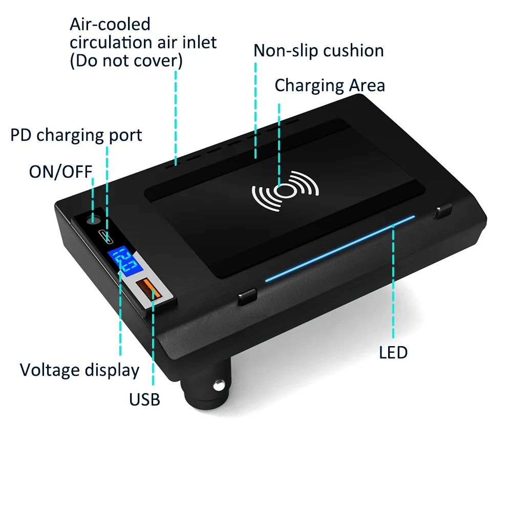 For Audi A6L/A7L 2019-2024 LHD  accessories 15W Car wireless charger phone charger fast phone charger charging holder