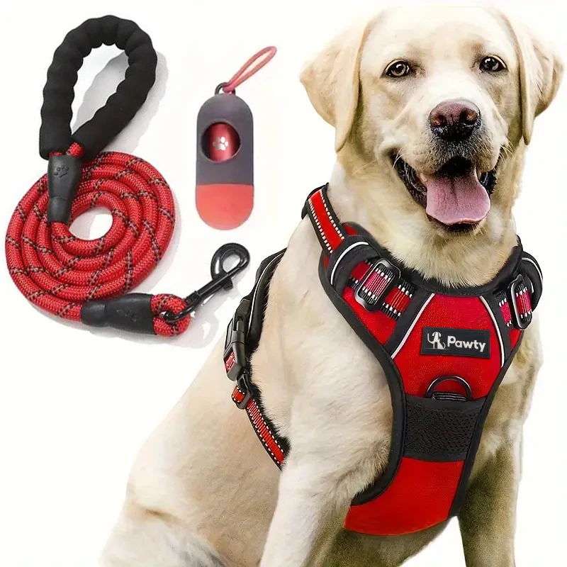 Dog Harness Custom Reflective Webbing Straps Nylon arnes para perros Vest Collar Pet Leashes Lead