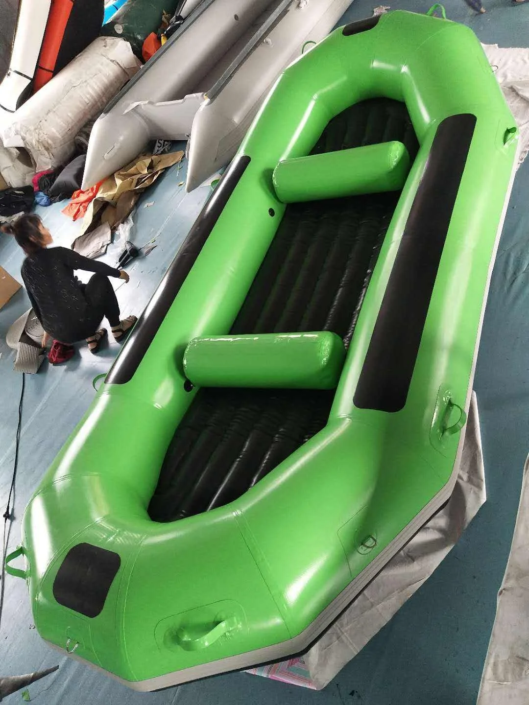 6-Person PVC 380cm Inflatable Raft Boat For Whitewater Rafting, Fishing, Diving And Cruising