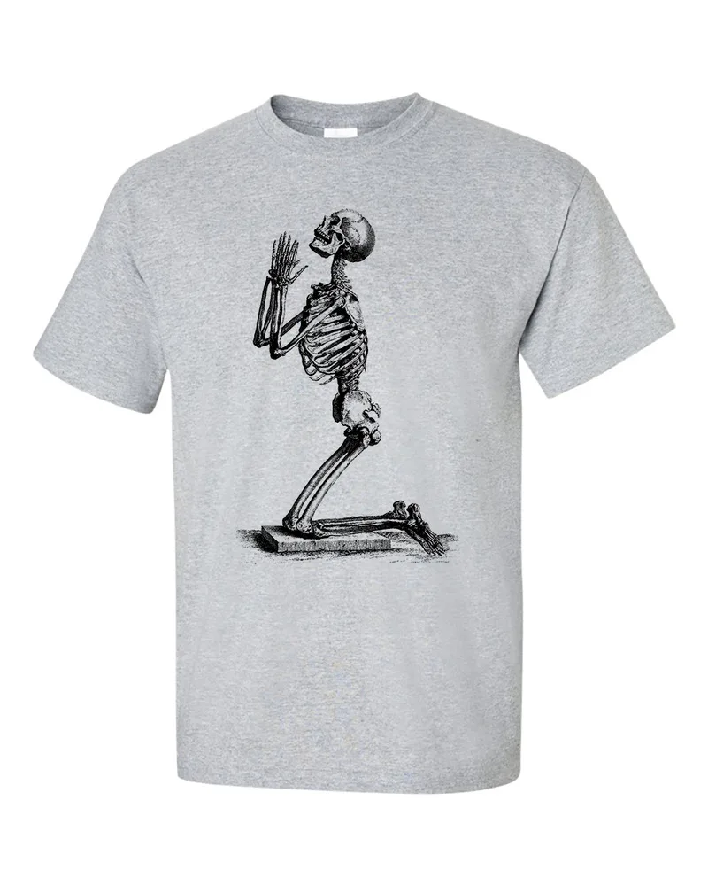 Praying Skeleton By William Cheselden T-Shirt Anime Graphic T-shirts For Men Clothing Women Tees High Quality