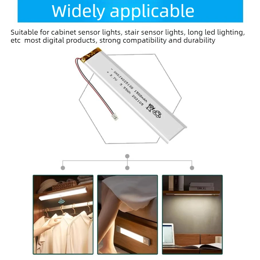 4025180 4025150 603090 Lithium Battery Li Cells for Wardrobe Light LED Sensor Light Rechargeable Battery