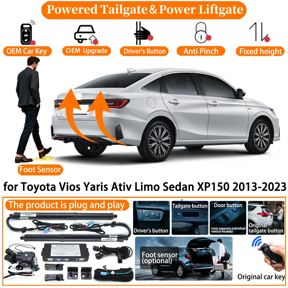 

Система электропривода багажника для Toyota Vios Yaris Ativ Limo Sedan XP150 2013-2023, комплект для автоматического электрического подъема багажника