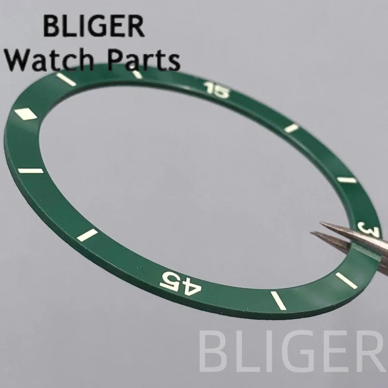 Bliger 38mm * 31.5mm moldura de cerâmica liga moldura anel inserção abeto 40mm caixa de relógio acessórios para mergulhador masculino acessórios de relógiobpart