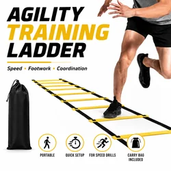 Agility Training Ladder Speed Footwork Exercise Ladder Portable Soccer Basketball Fitness Drill Equipment Carry Bag for Athletes