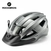 ROCKBROS Ultra-Light Cycling Helmet Taillight Magnetic Goggles Integrated Bicycle Helmet High Quality Protection Mtb Road