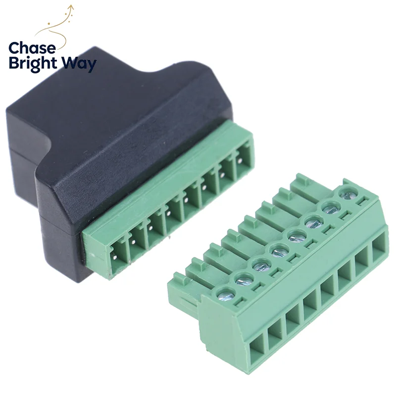 RJ45 to screw terminal adaptor rj45 female to 8 pin connector for CCTV DVR
