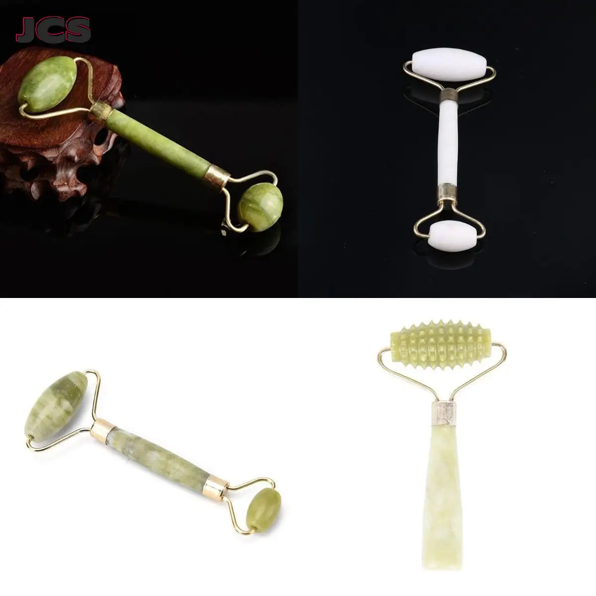 

1pc Face Massager Roller Natural Jade Stone Guasha Facial Lift Skin Relaxation Slimming Beauty Neck Thin Tool