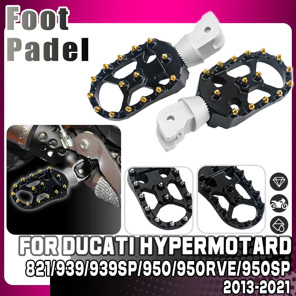 

Передняя и задняя подставка для ног мотоцикла, вращающиеся подножки для пассажира для DUCATI HYPERMOTARD 821 939 SP 950 RVE SP Hyperstrada 821