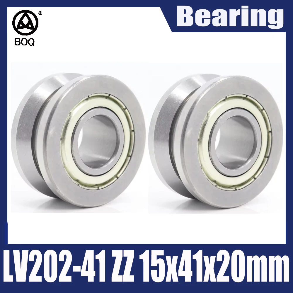 2PC LV202-41 ZZ bearing wheel 1PC 15*41*20mm LV series V groove pulley Traces walking guide rail bearings roller LV202/41ZZ