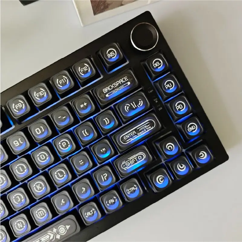 

Black opal Max personalized light-transmitting keycap 136keys full set mechanical keyboard keycaps 61 68 75 87 98 104 108keys
