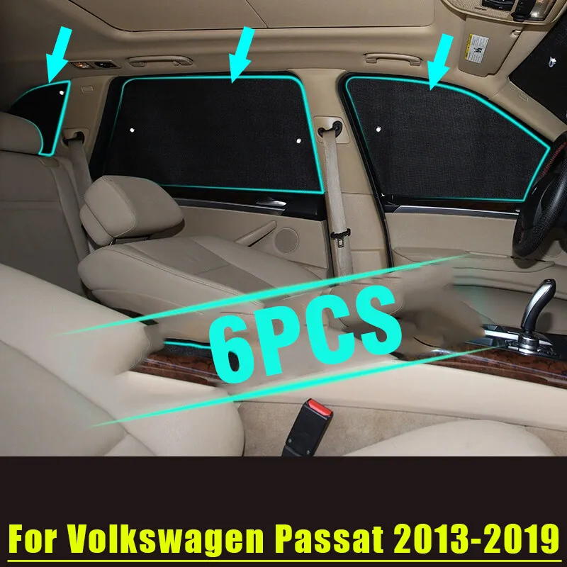 

Для Volkswagen Passat 2013-2019 боковое окно лагеря черный серебристый солнцезащитный козырек для конфиденциальности